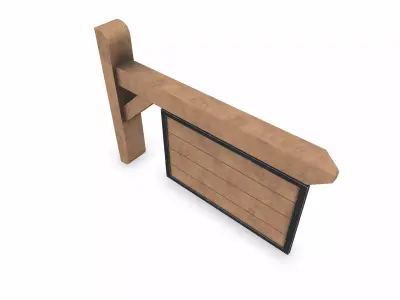 Medieval Wall Hanging Signboard Low-poly PBR Free low-poly 3D model