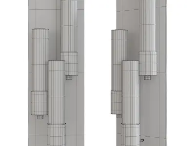 Pillar Multilight Wall Sconce Low-poly 3D model