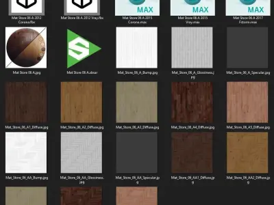 Parquet A - 2 Pattern - 5 Color - 8K - SBSAR Texture