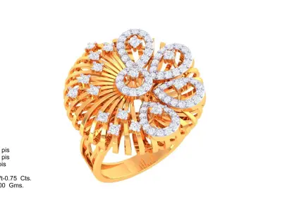 Women Ring MTL 3dm STL OBJ FBX Details 3D print model 15