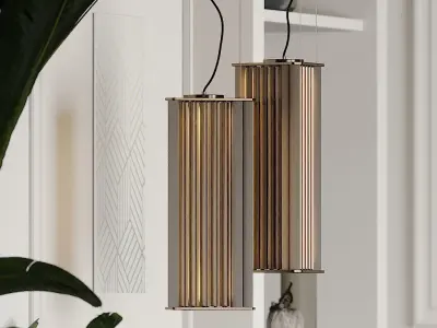 VeniceM Numa Pendant Light in Brass and Glass by Massimo Tonetto 3D model