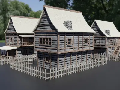 House Pack Low Poly Free low-poly 3D model