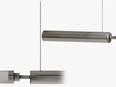 Solo Minimalist Strip Line Pendant Light 3D model