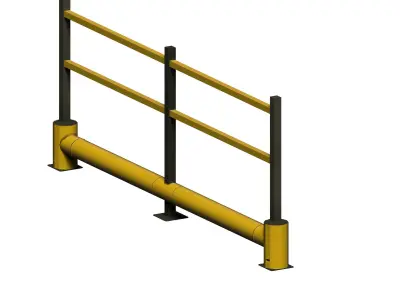 Flex impact traffic safety barrier Low-poly 3D model