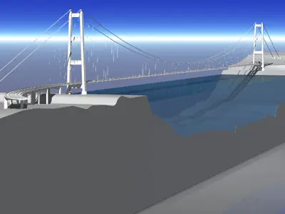 Strait of Messina bridge 3D model