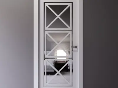 Mirrored interior door in classic style 3D model