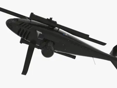  Covert Surveillance Helicopter Drone Black Rigged for Maya 