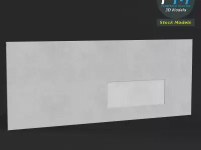 Windowed envelope Low-poly 3D model