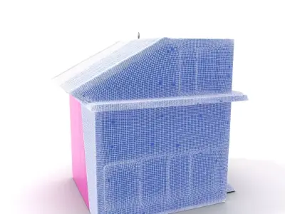 Vibrant Pink House model pack Low-poly 3D model