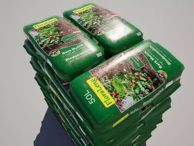  Bark Mulch Bag Pallet Low-poly 3D model
