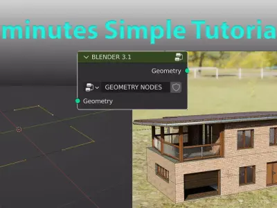 Geometry nodes - simple tutorial result file Low-poly 3D model
