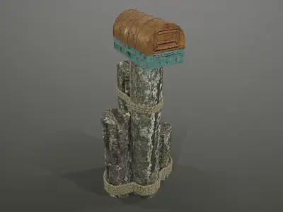 Mailbox tree with Low-poly 3D model