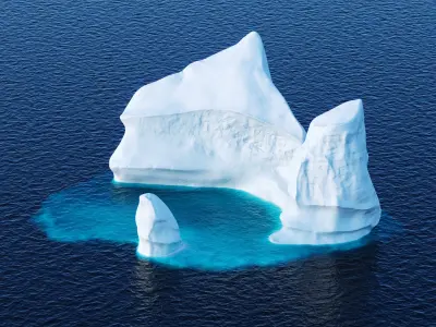Iceberg floating in ocean Low-poly 3D model