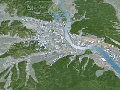 Chengde Hebei China 45km Low-poly 3D model