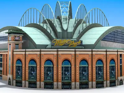 Milwaukee Brewers Stadium Exterior Low-poly 3D model