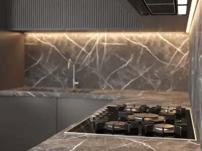 Modern kitchen with Island 3D model