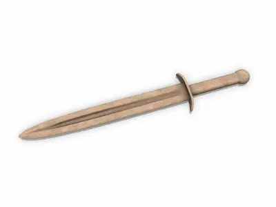  Wooden Practice Sword Low-poly PBR 