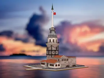 Maidens Tower  Istanbul  3D model