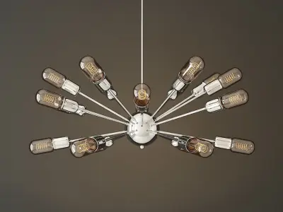 Sputnik Elliptical Filament Chandelier 3D model