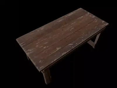 Wooden Table Free low-poly 3D model buy