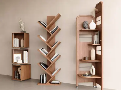 Rotatable bookshelf  tree-shaped floor-standing bookshelf 3D 3D model