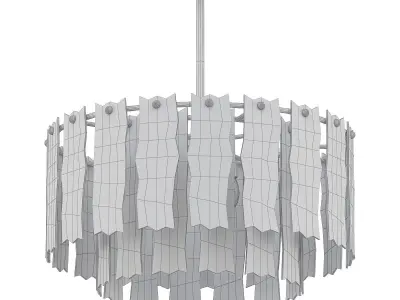 Mugler chandelier with clear glass shades and gold finish 3D model