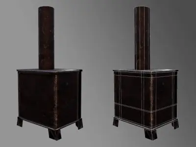 Stove Low poly scanning 3D  Low-poly 3D model