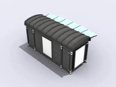 Newspaper Kiosk Low-poly 3D model