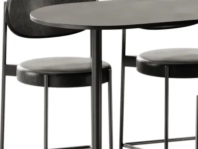 Verner Series 430 Bar Stool and Casual High Oval Table by Bene 3D model