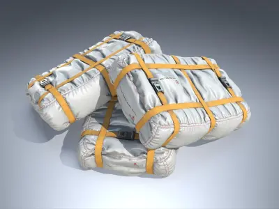 Sci-fi cargo set PBR Low-poly 3D model