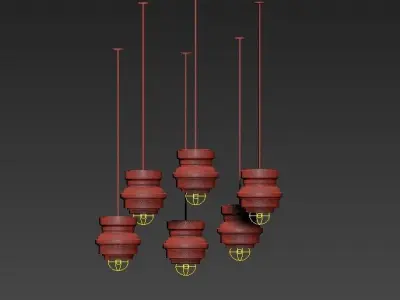 Diesel set of lanterns hanging from ceiling 3D model