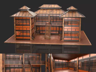 Medieval Fantasy House 11 with interior and exterior 3D model