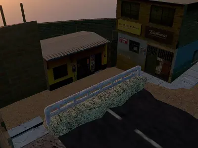 Popular Streets PS1 Environment Free low-poly 3D model