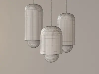 minimal nordic cylinder massive wooden hanging lamp Free 3D model