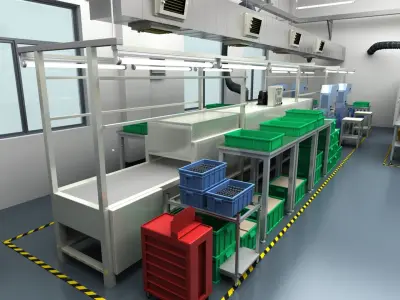  Factory Interior Scene and Equipment 2 