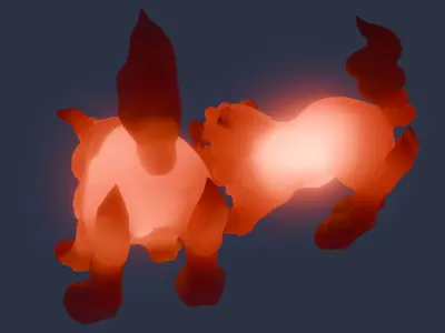 Indirect lighting of Okinawa guardian lion 3D model