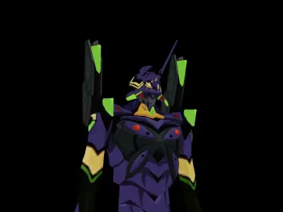 Evangelion 01 Low-poly 3D model