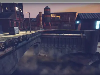 Industrial District Low-poly 3D model