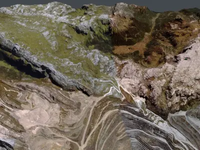 The Grasberg gold mine Central Papua Indonesia 3D model