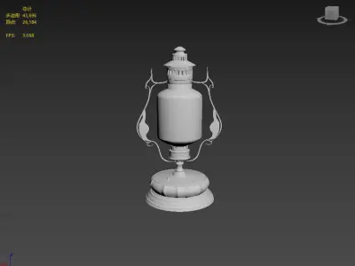 Next generation retro kerosene lamp Low-poly 3D model