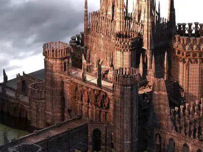 Magna Carter Fortress Walls Towers  3D model