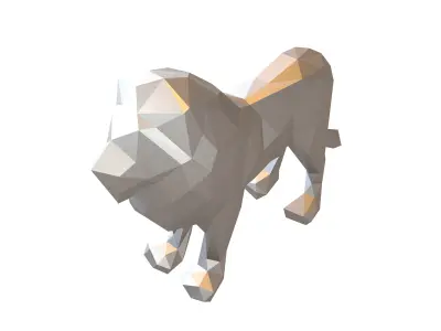 Styled Lion v1 003 Low-poly 3D model