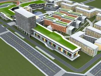 School Scene 3D model