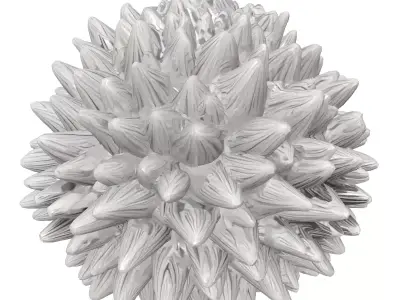 Abstract Organic Spiked Sphere Low-poly 3D model