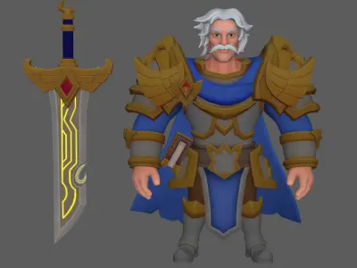 Warcraft Saint Light Guardian High Model Low-poly 3D model