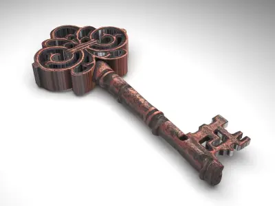 Bronze Vintage Key 3D model