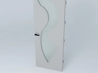 Letter S 3D door very detail with glass lock and hinger Free 3D model