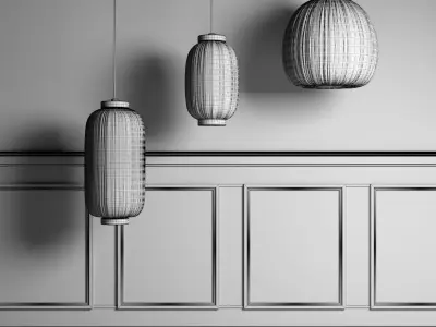 Set for interior with lamps Bloomingville 3D model