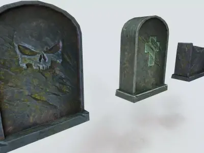 horror tombstone  Low-poly 3D model