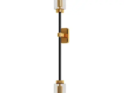 hanston two light wall sconce in brass 3D model